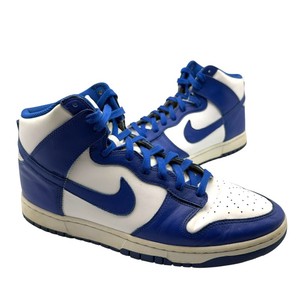 GUARANTEED AUTHENTIC  Nike Dunk High Retro Royal BlueWhite Leather Sneakers Mens Size 12 - Pre-Owned
