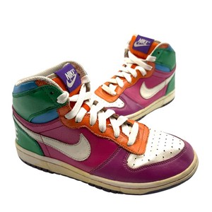 GUARANTEED AUTHENTIC  Nike Dunk High Premium Rainbow Multicolor Leather Sneakers Womens Size 7.5 - Pre-Owned