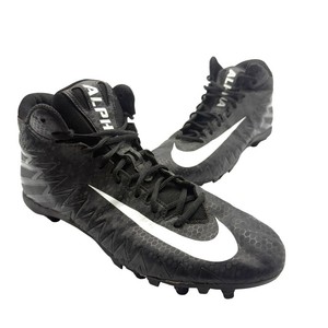 GUARANTEED AUTHENTIC  Nike Alpha Menace Pro Mid Black White Football Cleats Mens Size 12 - Pre-Owned