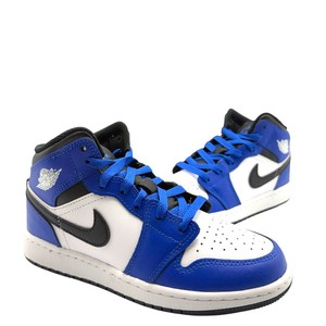 GUARANTEED AUTHENTIC  Air Jordan 1 Mid Royal BlueBlackWhite Sneakers Youth Size 4Y - Brand New With Box