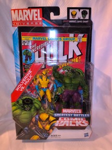 Marvel Universe Greatest Battles Comic Pack Wolverine vs. Hulk Action Figures