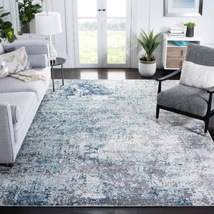 SAFAVIEH Aston Collection Area Rug - 9 x 12, Light Blue & Grey, Modern Abstract Design