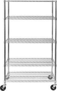 UltraDurable 5-Tier NSF Steel Wire Shelving, 48W x 24D x 76H