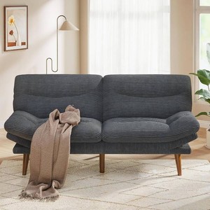 Pipishell 66 Futon Sofa Bed, Convertible Corduroy Space-Saver Couch