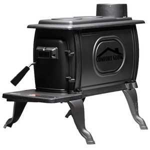 Comfort Glow Cast Iron Wood Burning Stove, Heats up to 900 sq ft. Fits 19 Logs - Crack in trim