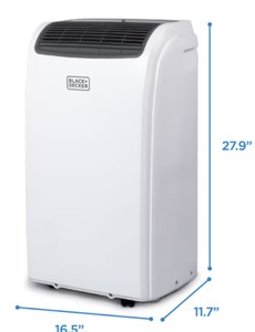 BLACK & DECKER Portable Air Conditioner 450 sq ft, 10,000 BTU, 120V AC, CoolingHeating