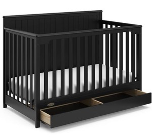 Graco Hadley 5-in-1 Convertible Crib with Drawer (Black)