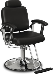 Premium Silver Reclining Salon Chair with Removable Headrest,