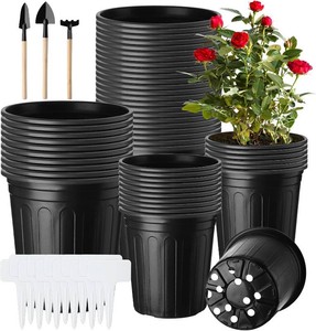 FoldTier 300 Pcs 2 Gallon1 Gallon Plant Nursery Pots Plastic Flexible Bulk