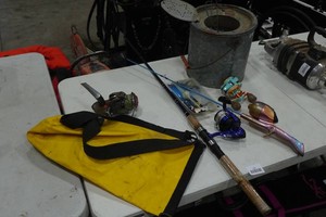 Fishing Poles, Reels, Lures and Minnow Bucket