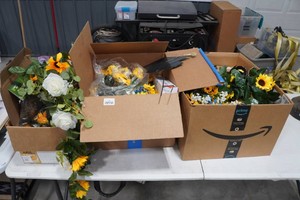 Assorted Faux Flowers and Flameless Candles