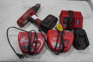 Milwaukee Power Drill with Battery Chargers
