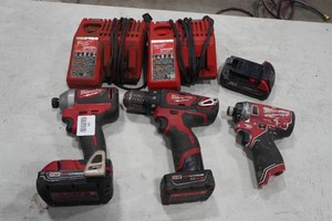 Milwaukee Fuel Brushless Power Drills with Batteries and Chargers