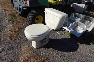 Toilet with Tank and Seat