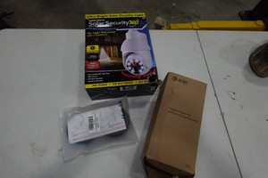 Assorted Electronics - Solar Security Light, Phone, Headphone Pads