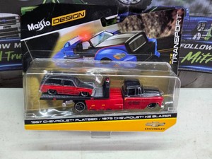 Maisto Design 1957 Chevrolet Flatbed and 1979 Chevrolet K5 Blazer Diecast Set
