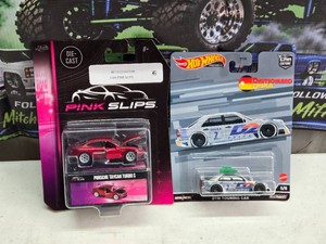 Lot of 2 Diecast Cars - Jada Pink Slips Porsche Taycan Turbo S and Hot Wheels DTM Touring Car