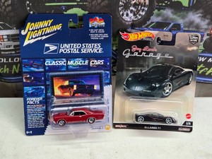 Johnny Lightning USPS 1966 Pontiac GTO Die-Cast Metal Car and Hot Wheels Jay Lenos Garage McLaren F1 Model Car