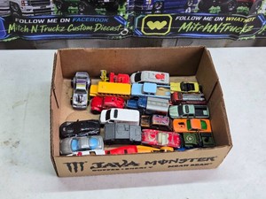 Lot of Diecast Toy Cars and Trucks including Matchbox and Lesney models dating back to the 1970s