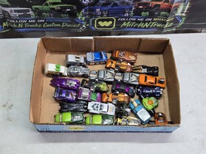 Box of Hot Wheels Die-Cast Cars