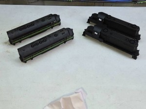 Set of Railroad Model Train Bodies including Painted Locomotive Shells