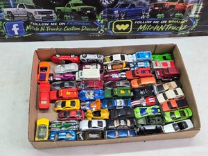 Lot of Hot Wheels Diecast Toy Cars in Various Models and Designs