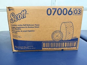 MSRP $150 NEW CASE 12 Rolls Scott Professional 07006 Coreless Jumbo 2-Ply High-Capacity Toilet Paper, 1,150 FtRoll, 13,800 Total Ft, Commercial Restrooms, Schools, Restaurants, Healthcare, Offices &amp Facilities