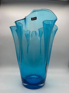 Vintage Alicja Handmade Art Glass Vase - 15 in