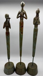 Mid-Century Abstract Figure Sculptures - (Lot of 3)