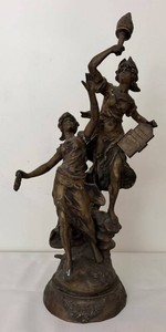 Vintage French Moreau Brothers Figural Sculpture (Attributed) - 26 Inches