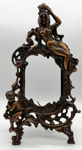 Art Nouveau Beatrice Maiden & Cherub Picture Frame - 13.5 H