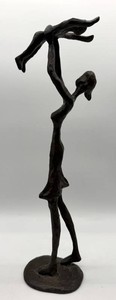 Danya B. Proud Parent Holding Child Iron Sculpture Statue - 13 in Tall