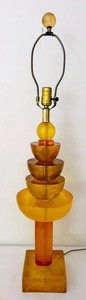 Vintage Hivo Van Teal Lucite Table Lamp - 35 in