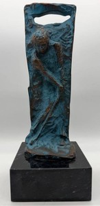 Vintage Bronze Brutalist Golf Sculpture - Players Choice, 12 in