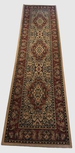 Persian-Style Floral Medallion Runner Rug 25 X 94 in