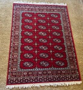 Persian-Style Red Geometric Area Rug 48 X 68 in