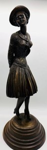 Art Deco Bronze Lady Dancer After Demetre Chiparus - 20 H