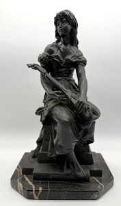 Vintage Hippolyte Francois Moreau Mignon Patinated Bronze Sculpture