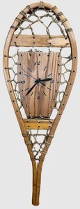 Vintage Snowshoe-Style Wooden Wall Clock