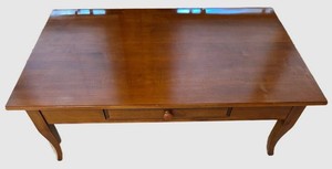 Vintage Ethan Allen Wood Coffee Table With Drawer
