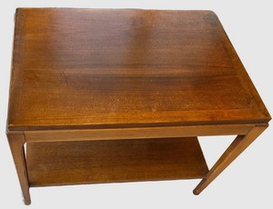 Vintage Wood Two-Tier Side Table - 27 in