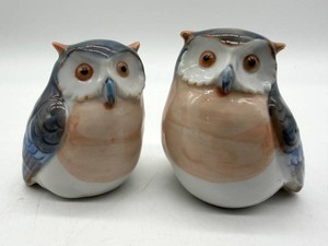 Vintage Mid Century Ceramic Owl Figurines - Pair of 2, 2.25 in H