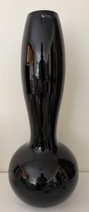 Wrzesniak Glassworks Handmade Black Glass Vase - 26 in