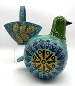 Vintage Bitossi Gallina Bird & Florentine Ceramic Basket Mixed Lot