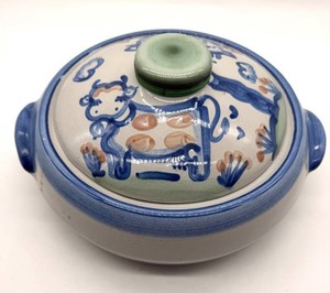 Signed M.A. Hadley Hand-Painted Covered Casserole - 10in