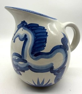 M.A. Hadley Hand-Painted Ceramic Pitcher - 5.5 X 8 in