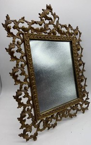 Vintage Ornate Scrolling Foliate Decorative Mirror - 18 X 13 in