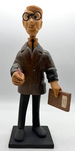 Vintage Romer Accountant Hand-Carved Wooden Figurine - 12 Inches