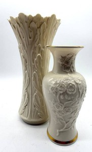 Lenox Porcelain Vases With 24K Gold Accents (Lot of 2)
