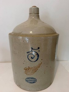 Red Wing Pottery 5-Gallon Jug With Cork Stopper - 17 in